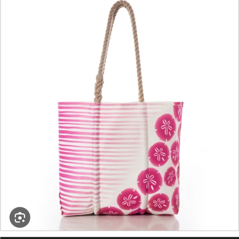 Sea Bags Pink Sand Dollar Stripe Tote
